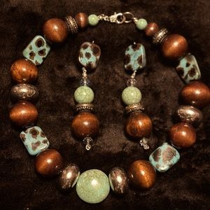 Clip on earrings and necklaces set